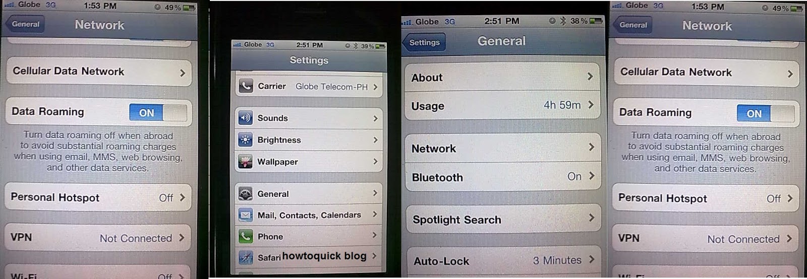 iphone 4s smart 3g settings